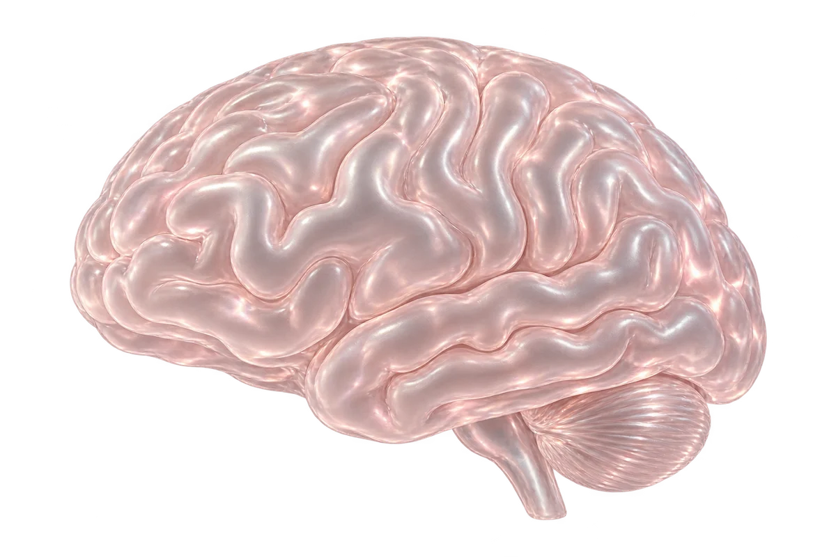 Cogni’s rose-glass brain surrounded by saved thoughts